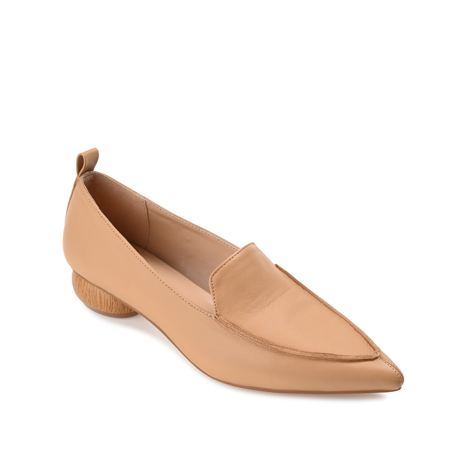 MAGGS KITTEN LOAFER FLATS IN WIDE - Tan