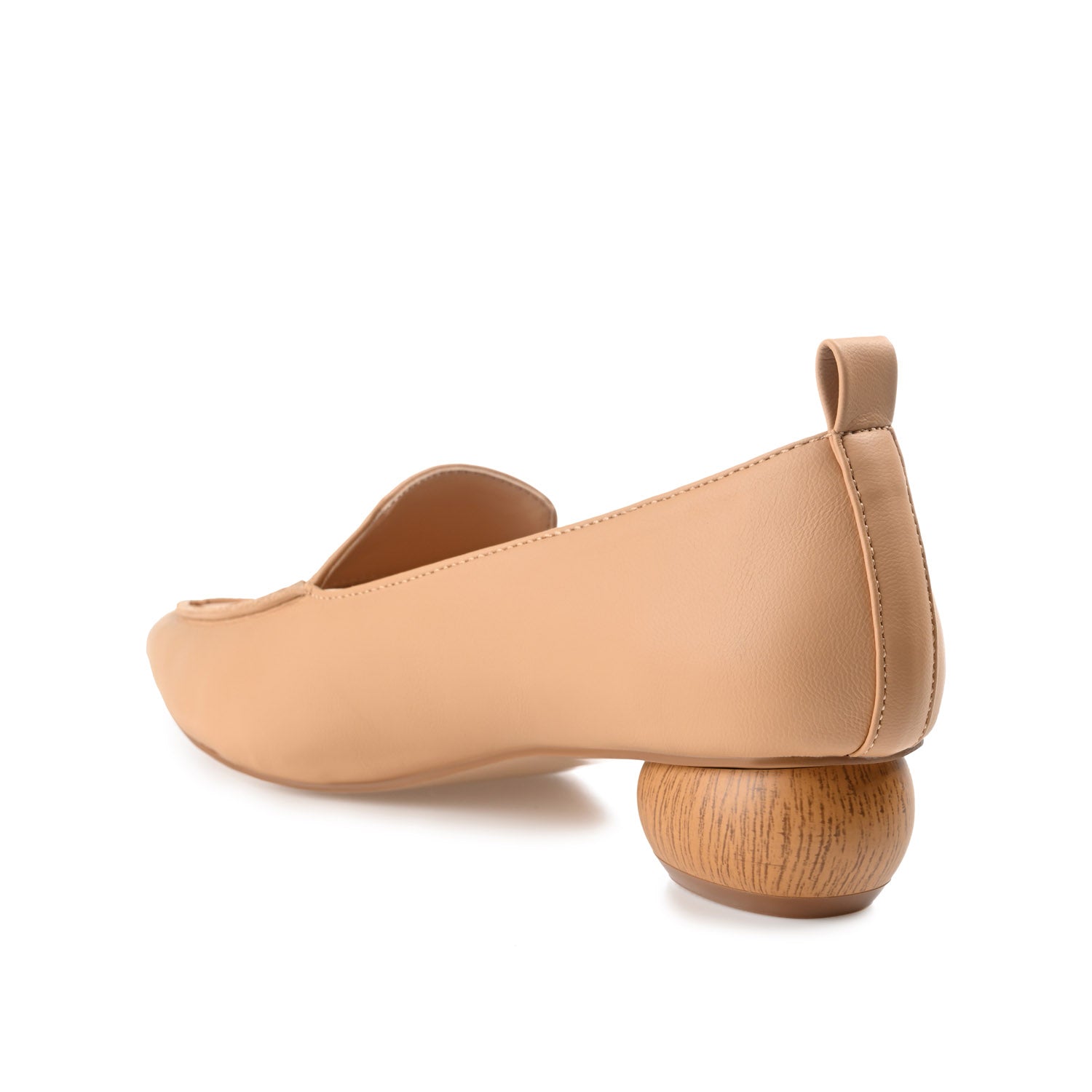 MAGGS KITTEN LOAFER FLATS IN WIDE - Tan