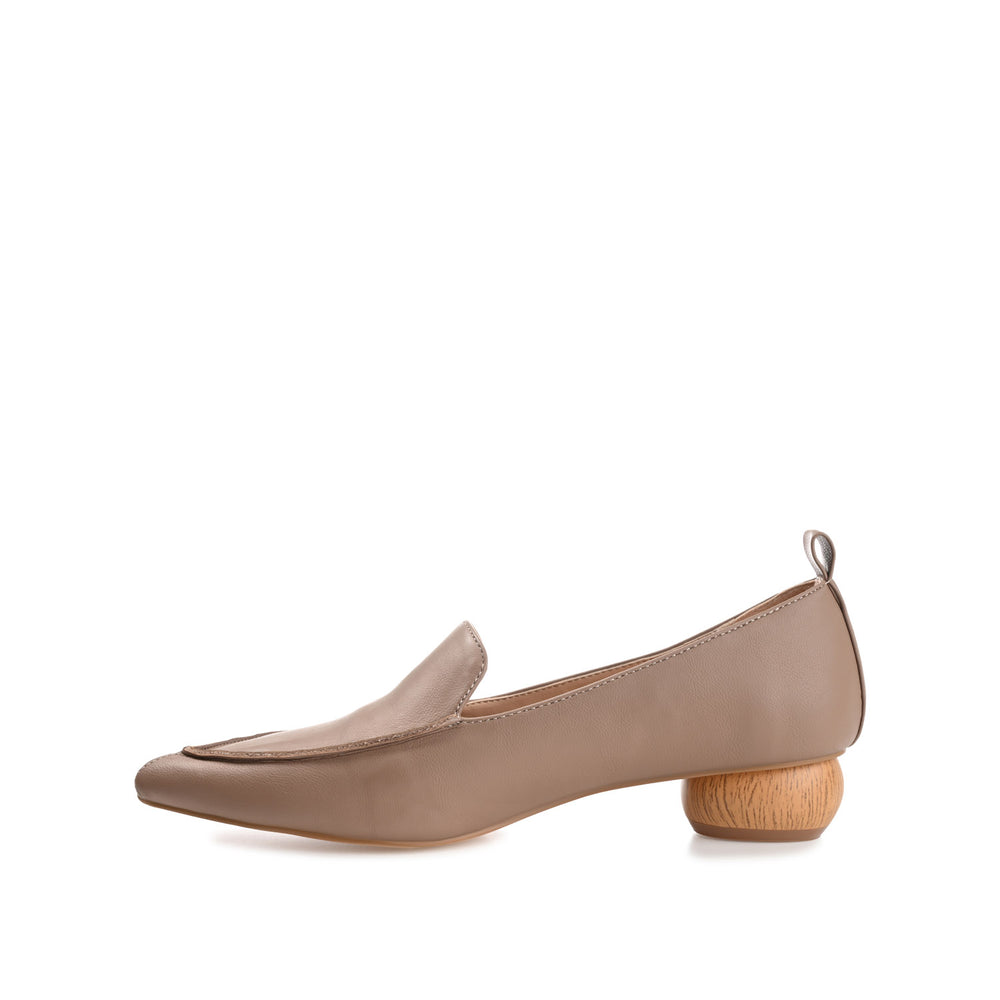 MAGGS GLOBE HEELED LOAFERS IN FAUX LEATHER