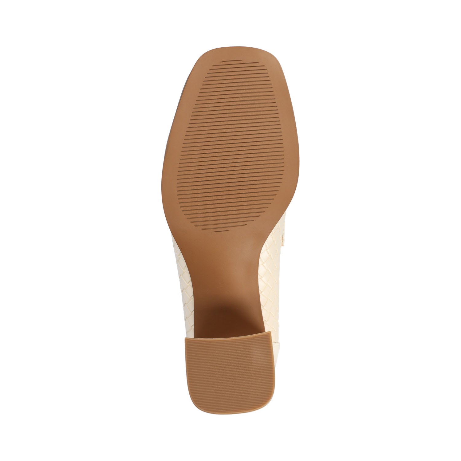 MALLEAH BLOCK HEEL LOAFERS IN WIDE - Bone Woven