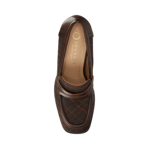 MALLEAH BLOCK HEEL LOAFERS - Brown Plaid