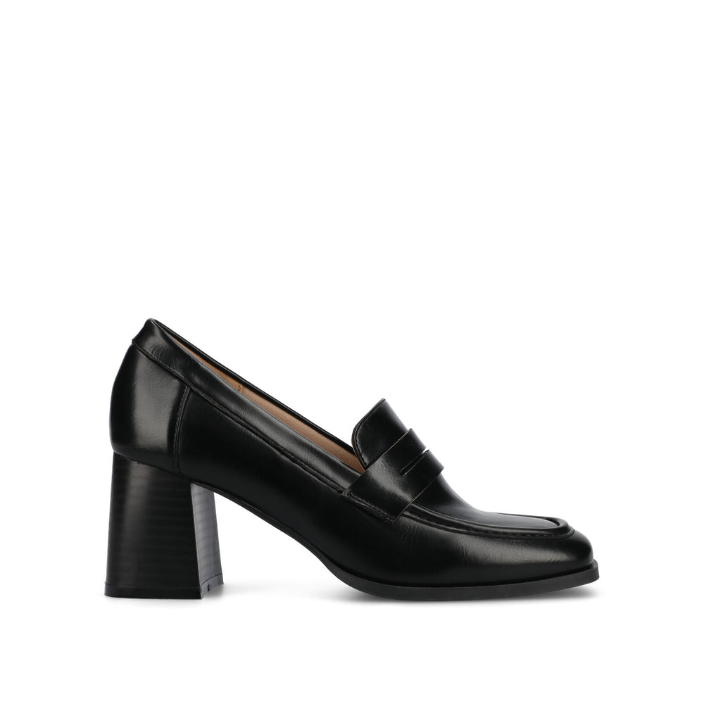 MALLEAH LOAFER BLOCK HEELS IN PATENT