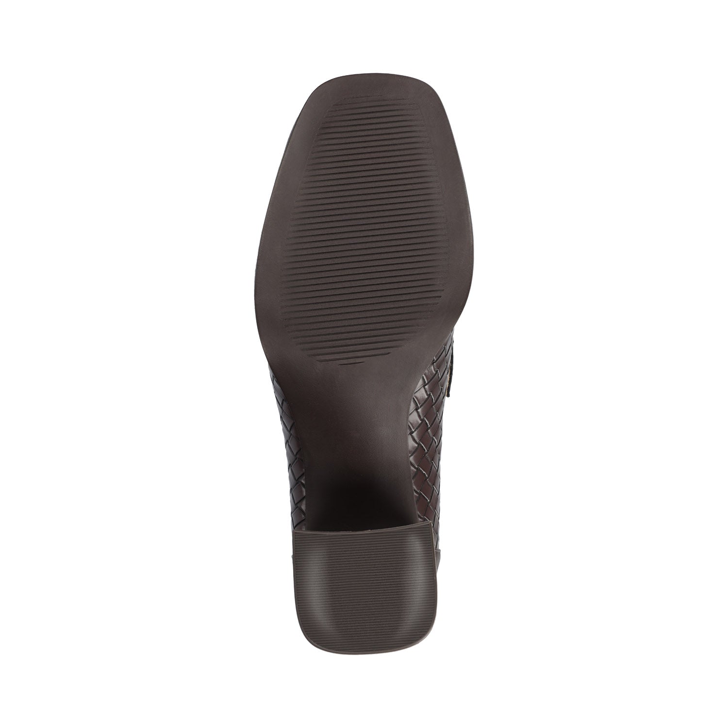 MALLEAH BLOCK HEEL LOAFERS IN WIDE - Chocolate Woven