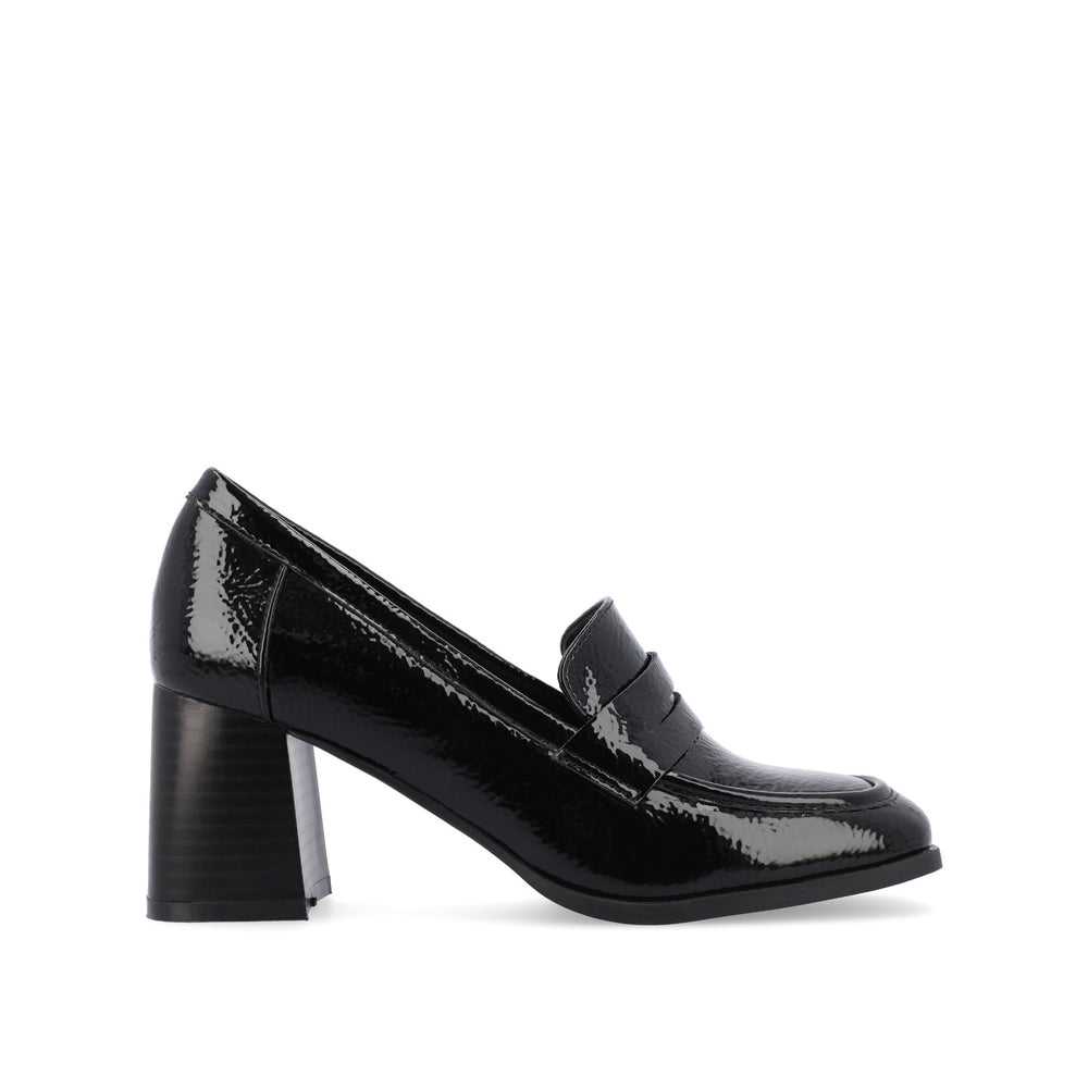 MALLEAH LOAFER BLOCK HEELS IN PATENT