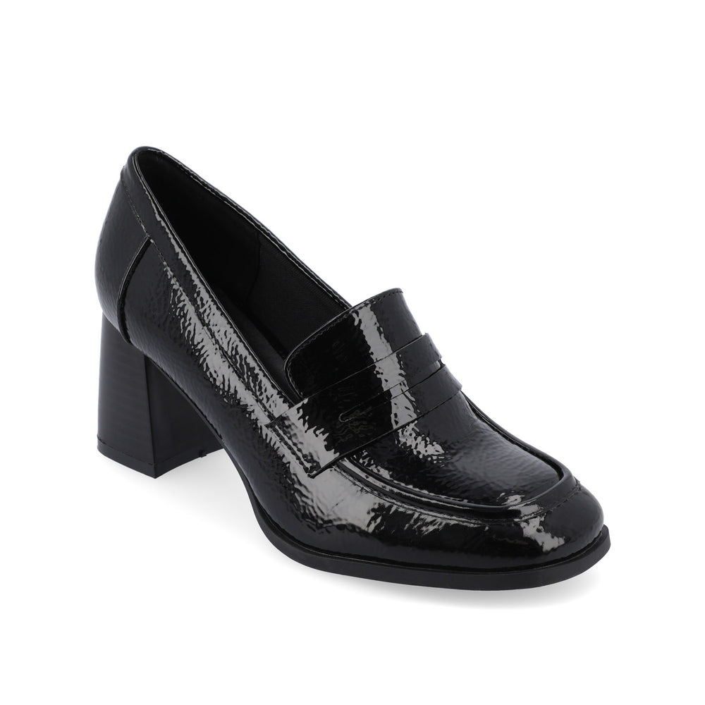 MALLEAH LOAFER BLOCK HEELS IN PATENT