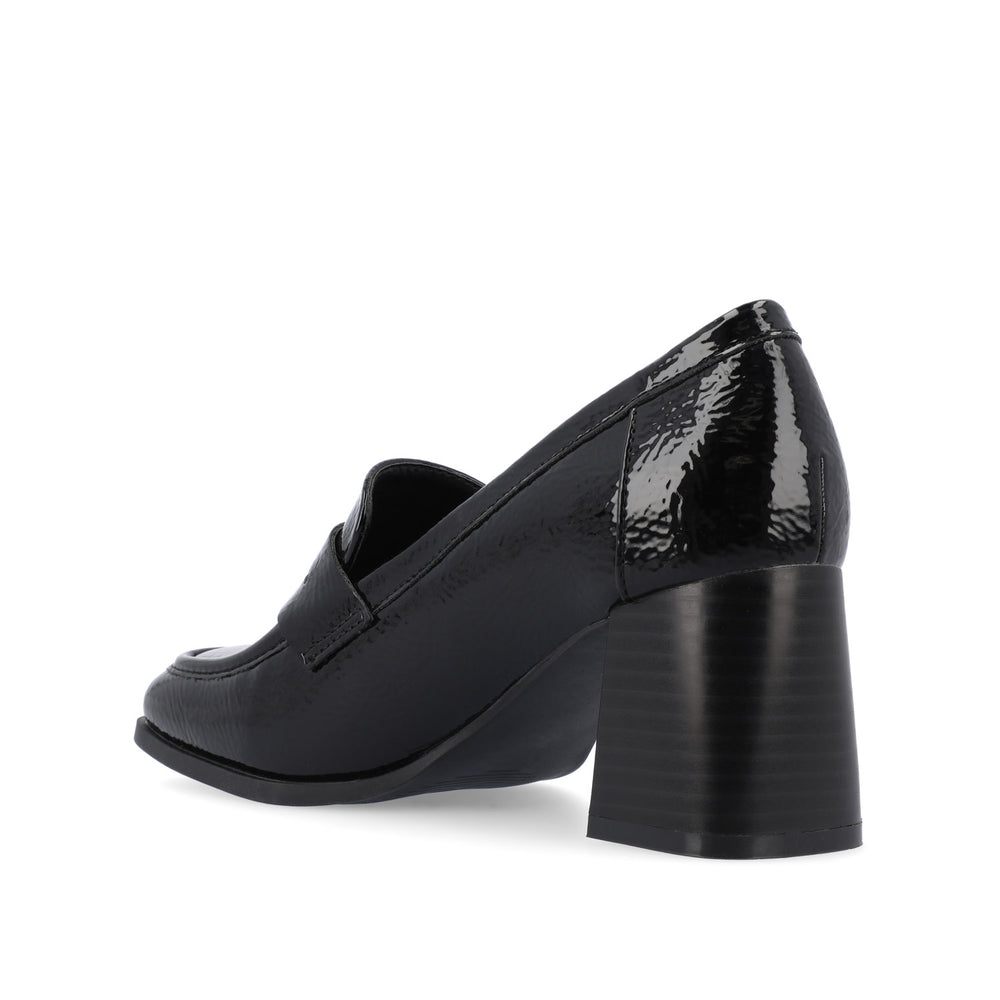 MALLEAH LOAFER BLOCK HEELS IN PATENT