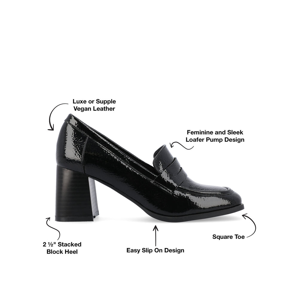 MALLEAH LOAFER BLOCK HEELS IN PATENT