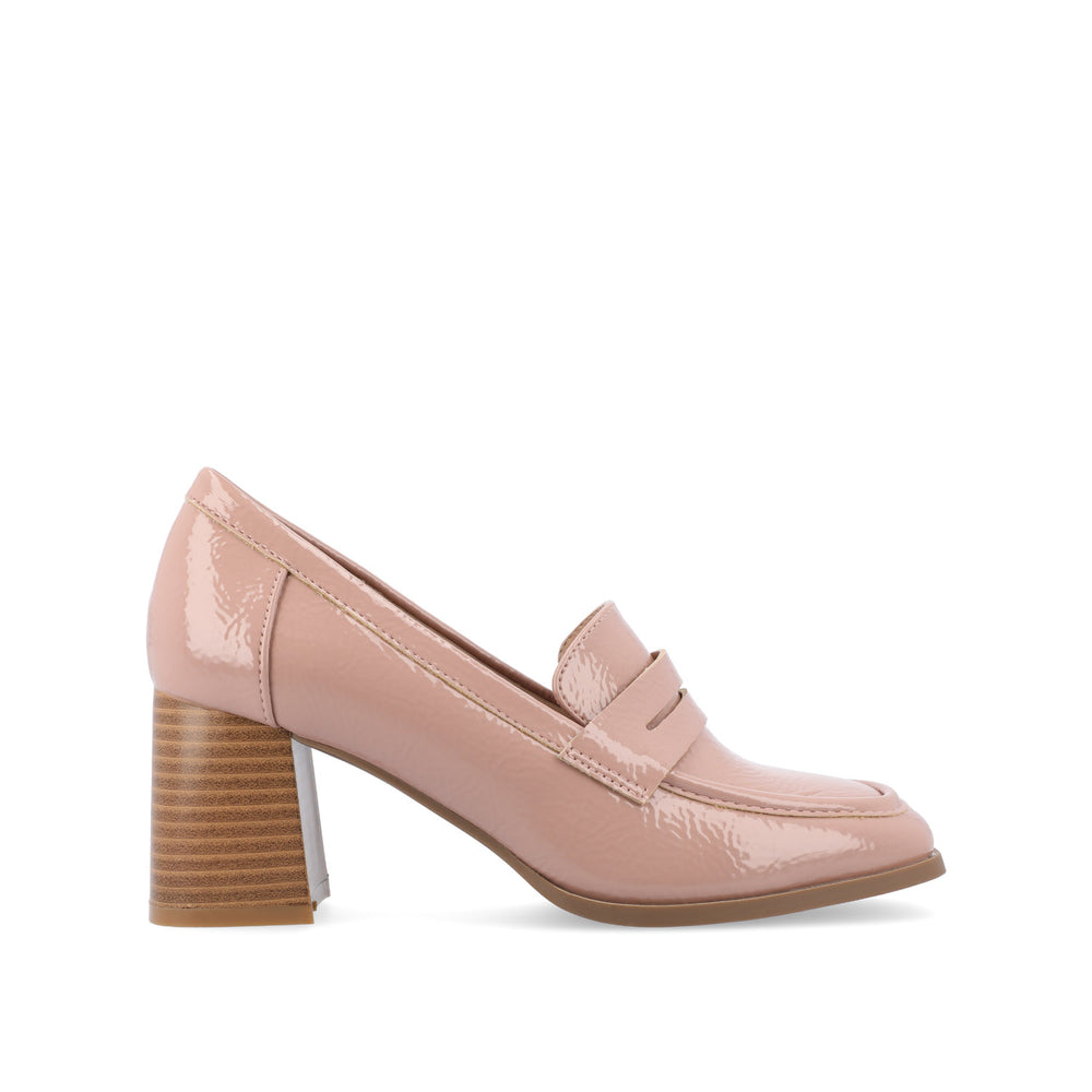 MALLEAH LOAFER BLOCK HEELS IN PATENT