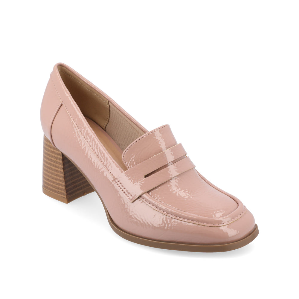 MALLEAH LOAFER BLOCK HEELS IN PATENT