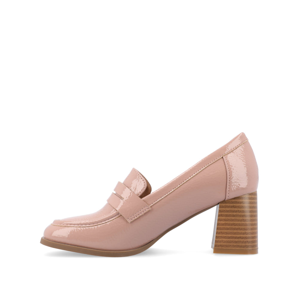 MALLEAH LOAFER BLOCK HEELS IN PATENT