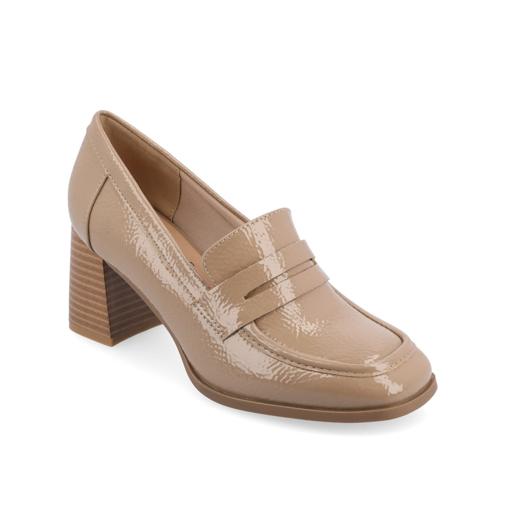 MALLEAH LOAFER BLOCK HEELS IN PATENT