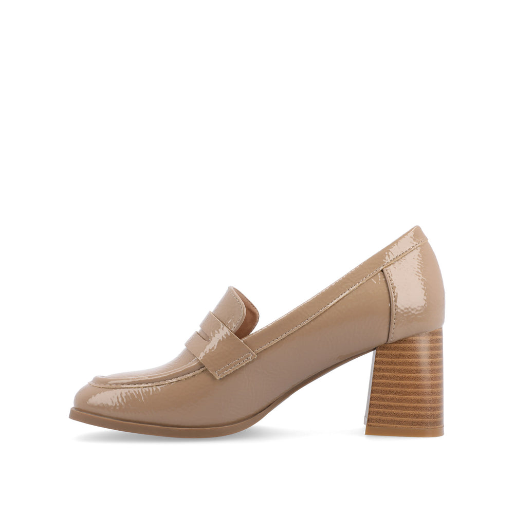 MALLEAH LOAFER BLOCK HEELS IN PATENT