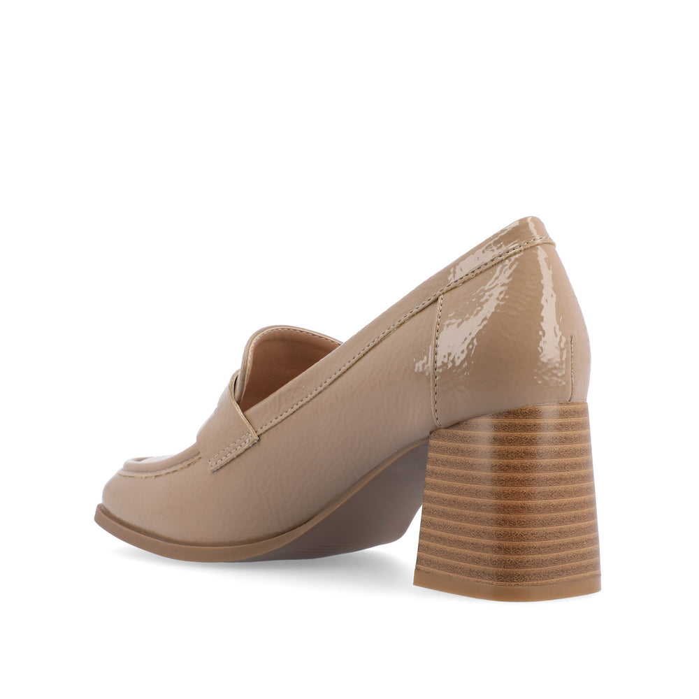 MALLEAH LOAFER BLOCK HEELS IN PATENT