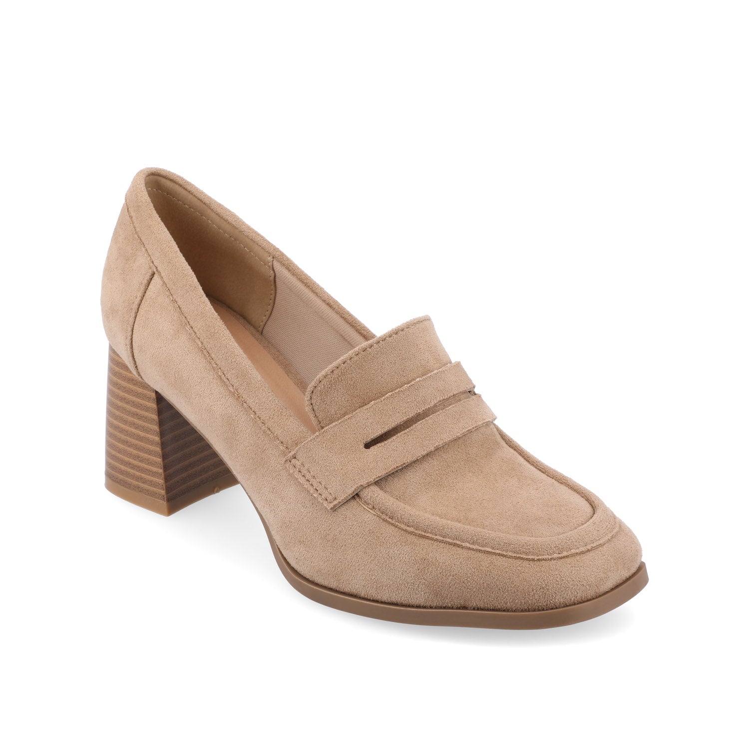 MALLEAH BLOCK HEEL LOAFERS IN WIDE - Taupe