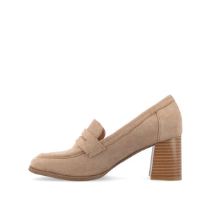 MALLEAH BLOCK HEEL LOAFERS IN WIDE - Taupe