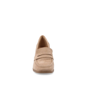 MALLEAH BLOCK HEEL LOAFERS IN WIDE - Taupe