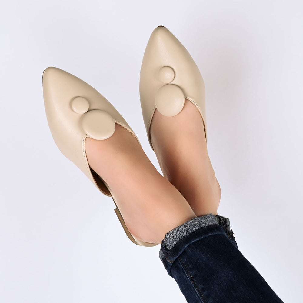 MALLORIE MULED FLATS IN FAUX LEATHER