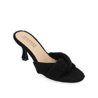 MANNON BACKLESS KITTEN HEEL IN TERRY CLOTH