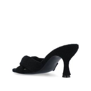 MANNON BACKLESS KITTEN HEEL IN TERRY CLOTH