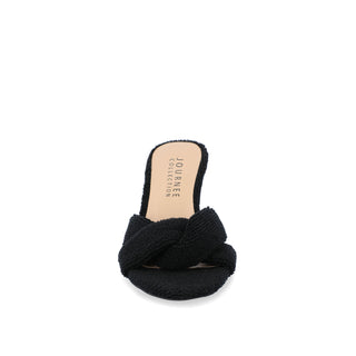 MANNON BACKLESS KITTEN HEEL IN TERRY CLOTH