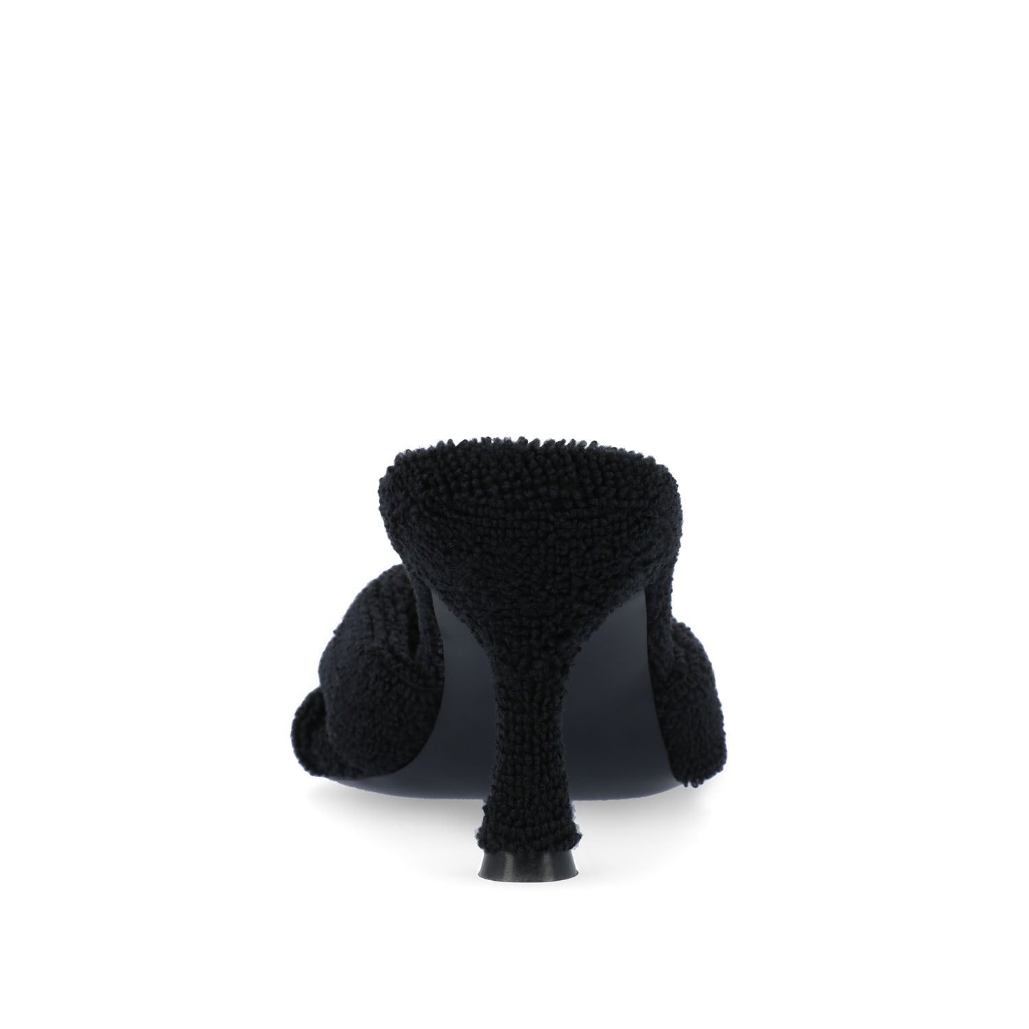 MANNON BACKLESS KITTEN HEEL IN TERRY CLOTH - Black