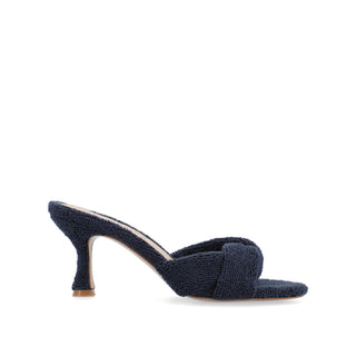 MANNON BACKLESS KITTEN HEEL IN TERRY CLOTH