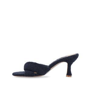 MANNON BACKLESS KITTEN HEEL IN TERRY CLOTH - Blue