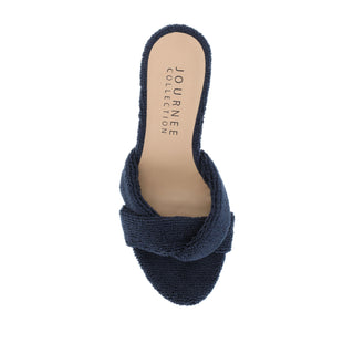 MANNON BACKLESS KITTEN HEEL IN TERRY CLOTH