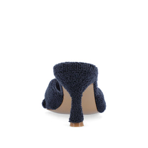 MANNON BACKLESS KITTEN HEEL IN TERRY CLOTH - Blue