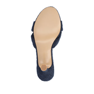 MANNON BACKLESS KITTEN HEEL IN TERRY CLOTH