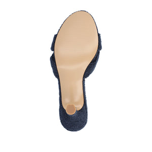 MANNON BACKLESS KITTEN HEEL IN TERRY CLOTH - Blue