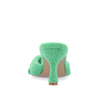 MANNON BACKLESS KITTEN HEEL IN TERRY CLOTH