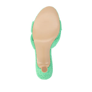 MANNON BACKLESS KITTEN HEEL IN TERRY CLOTH - Green