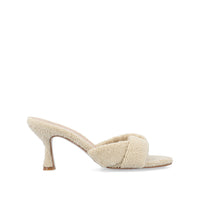 MANNON BACKLESS KITTEN HEEL IN TERRY CLOTH