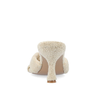 MANNON BACKLESS KITTEN HEEL IN TERRY CLOTH