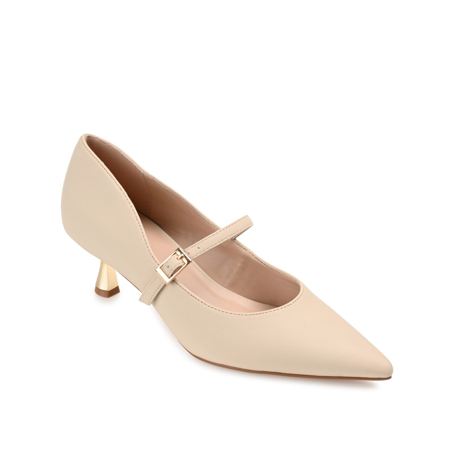 MANZA KITTEN HEELS IN VEGAN LEATHER - Nude