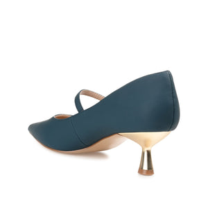 MANZA KITTEN HEELS IN VEGAN LEATHER - Navy Nubuck