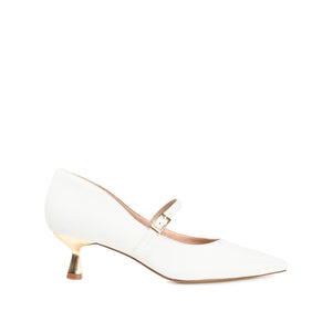 MANZA KITTEN HEELS IN VEGAN LEATHER - White