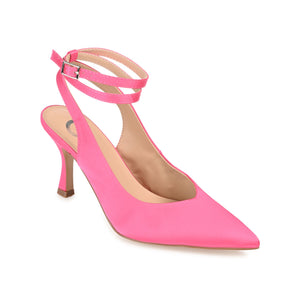 MARCELLA STILETTO PUMP HEELS IN SATIN - Hot Pink