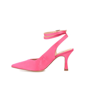MARCELLA STILETTO PUMP HEELS IN SATIN - Hot Pink