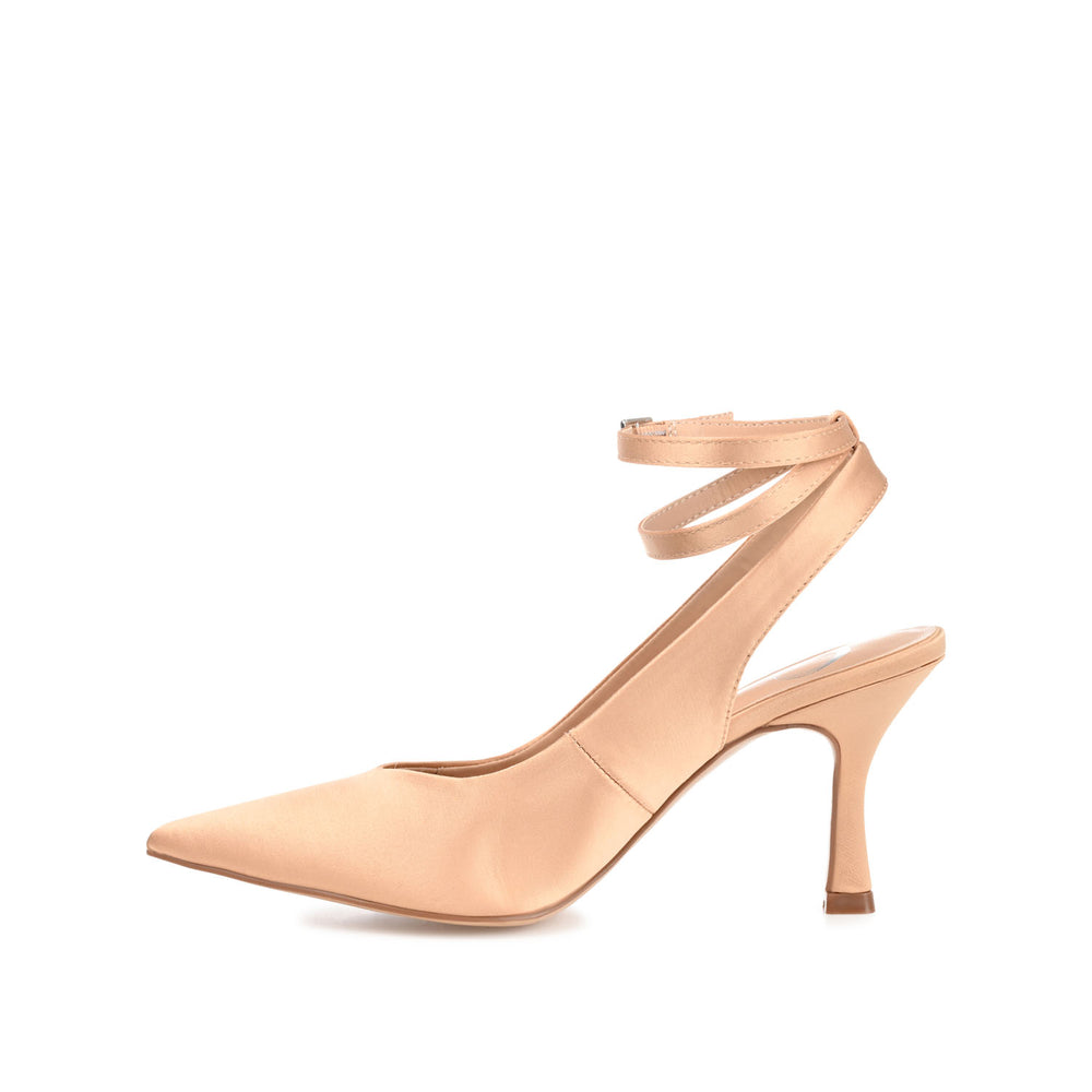 MARCELLA STILETTO PUMP HEELS IN SATIN