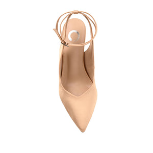 MARCELLA STILETTO PUMP HEELS IN SATIN - Gold Satin