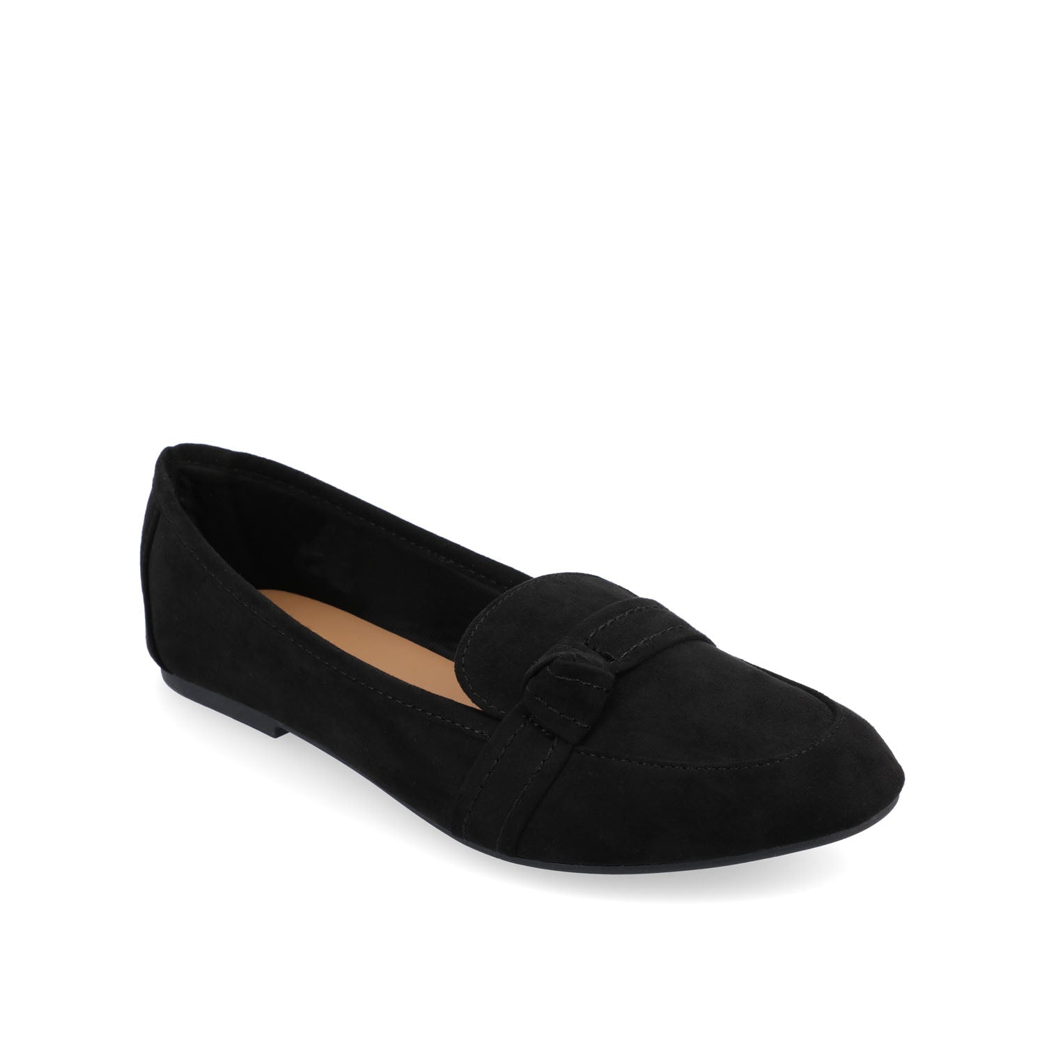 MARCI FAUX SUEDE LOAFER FLATS IN WIDE - Black