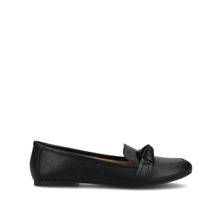 MARCI FAUX LEATHER LOAFER FLATS IN WIDE