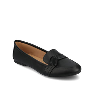 MARCI LOAFER FLATS IN VEGAN LEATHER - Black PU