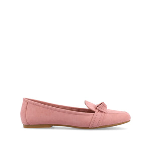 MARCI FAUX SUEDE LOAFER FLATS IN WIDE - Blush