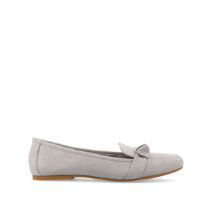 MARCI FAUX SUEDE LOAFER FLATS IN WIDE - Grey