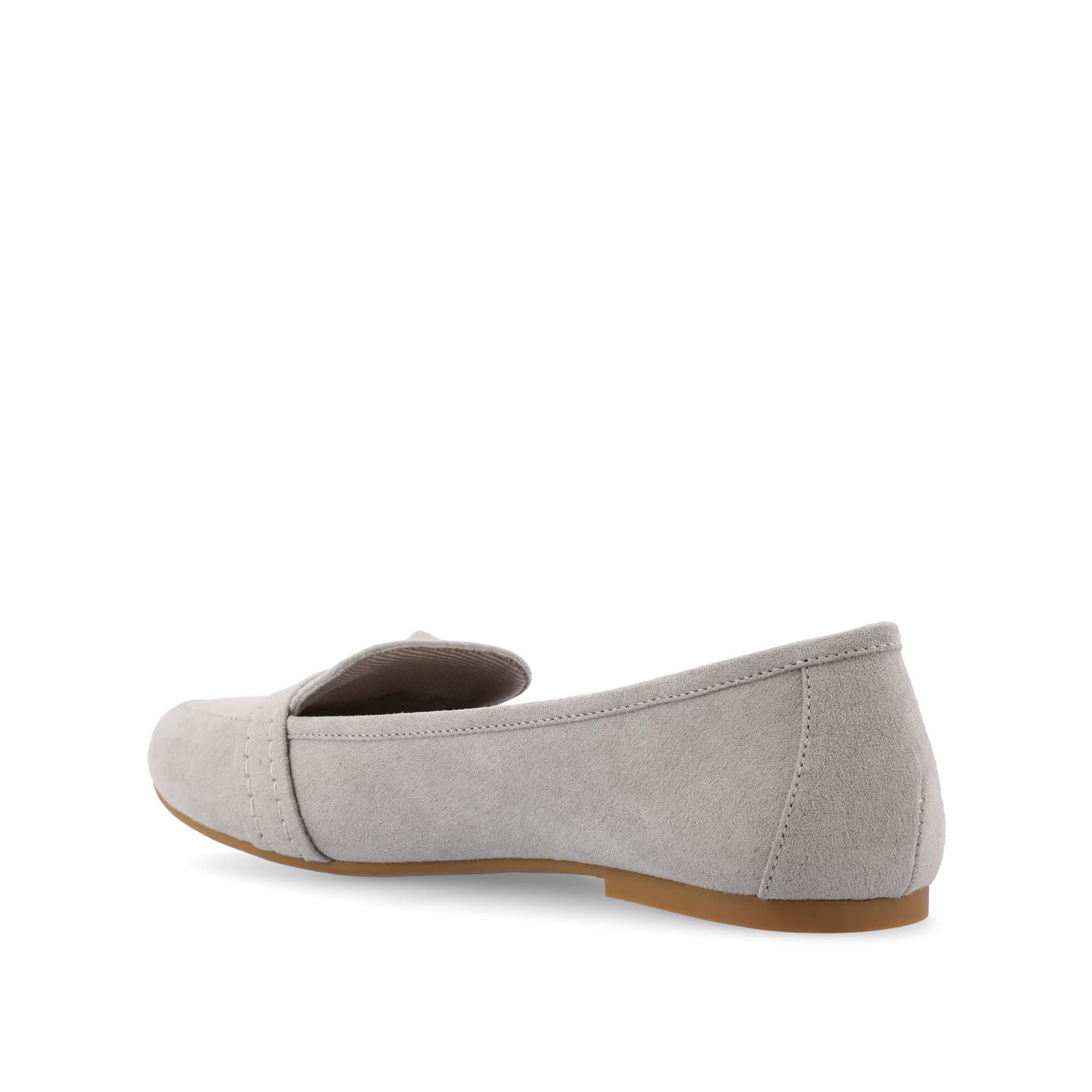 MARCI FAUX SUEDE LOAFER FLATS IN WIDE - Grey