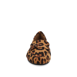 MARCI FAUX SUEDE LOAFER FLATS IN WIDE - Leopard Faux