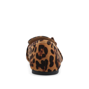 MARCI FAUX SUEDE LOAFER FLATS IN WIDE - Leopard Faux